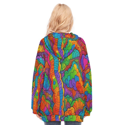 Women's Long Hoodie With Zipper Closure