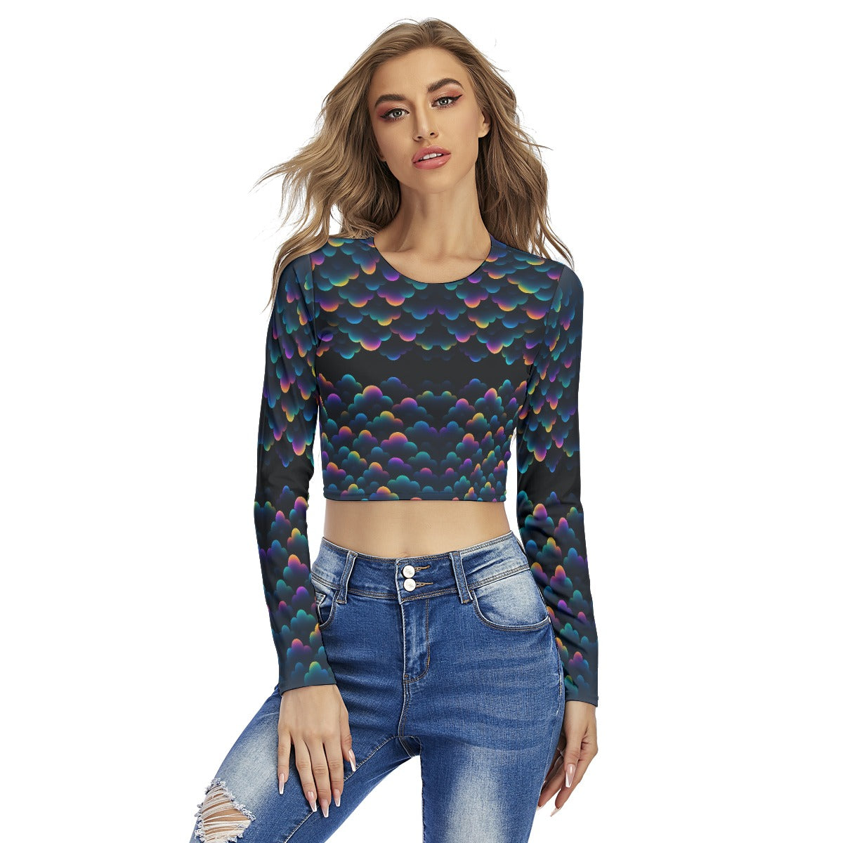 Women's Round Neck Crop Top T-Shirt