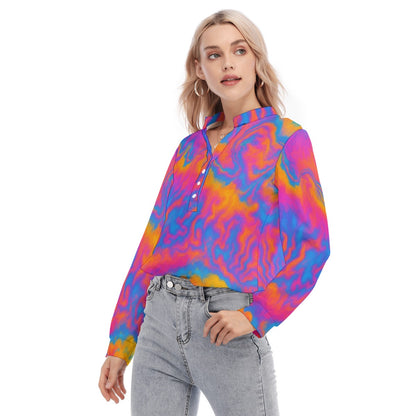 Women's Long Sleeve Blouse With Button Closure