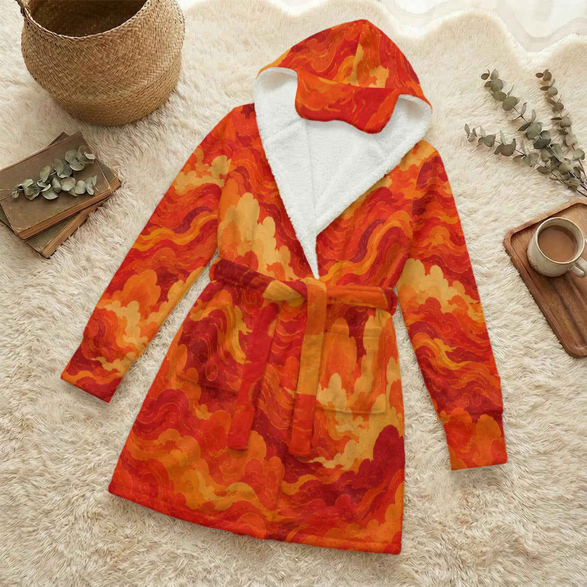 Unisex Flannel Hooded Robe With Eye Mask by O’Nimbus