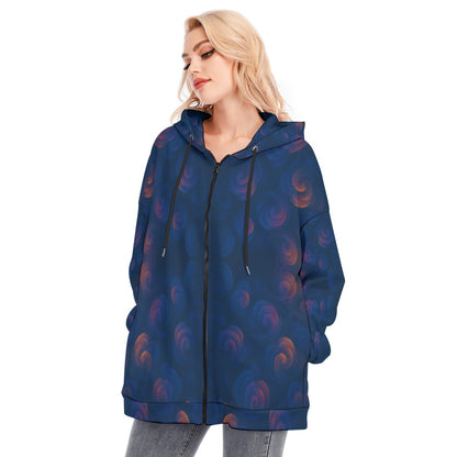 Women's Long Hoodie With Zipper Closure