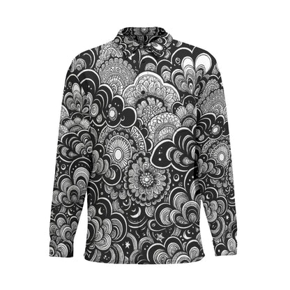 Men's Business Lapel Long Sleeve Shirt With Pocket|110GSM Imitation Flax