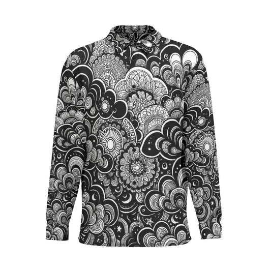 Men's Business Lapel Long Sleeve Shirt With Pocket|110GSM Imitation Flax