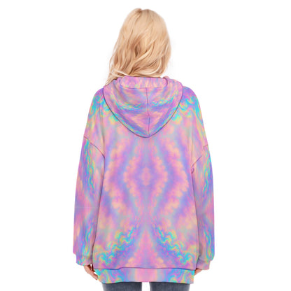 Women's Long Hoodie With Zipper Closure