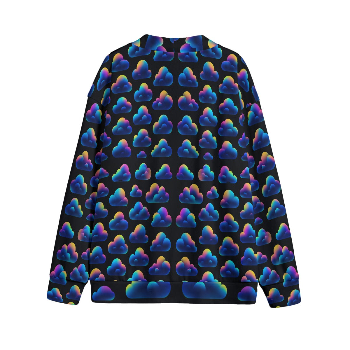 Unisex V-neck Knitted Fleece Cardigan With Button Closure