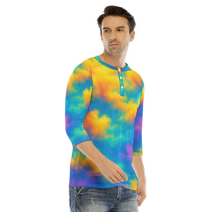 Men's Bracelet Sleeve T-shirt With Button Closure - view 2