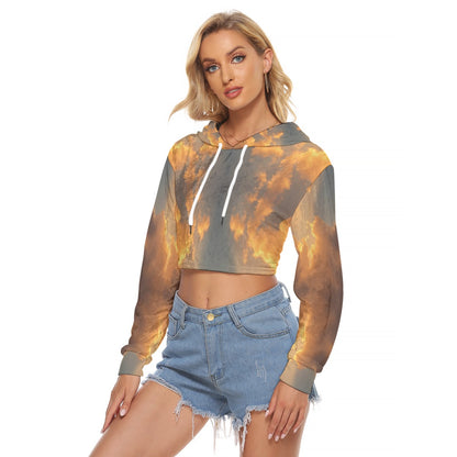 Women's Crop Top Hoodie|Velvet