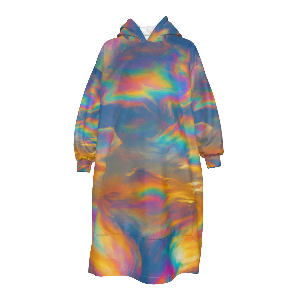 Unisex Kid's Sherpa Fleece Mid-Length Hoodie Blanket