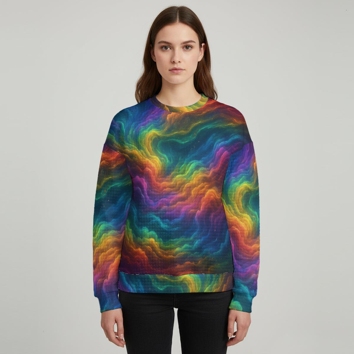 Women's Thick Waffle Knit Sweatshirt