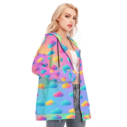 Women's Long Hoodie With Zipper Closure