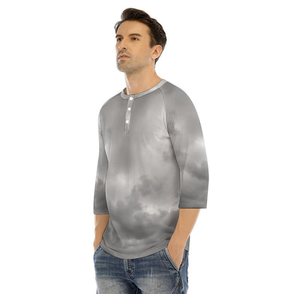 Men's Bracelet Sleeve T-shirt With Button Closure - view 3