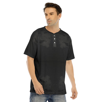 Men's Raglan Sleeve T-shirt With Button Closure