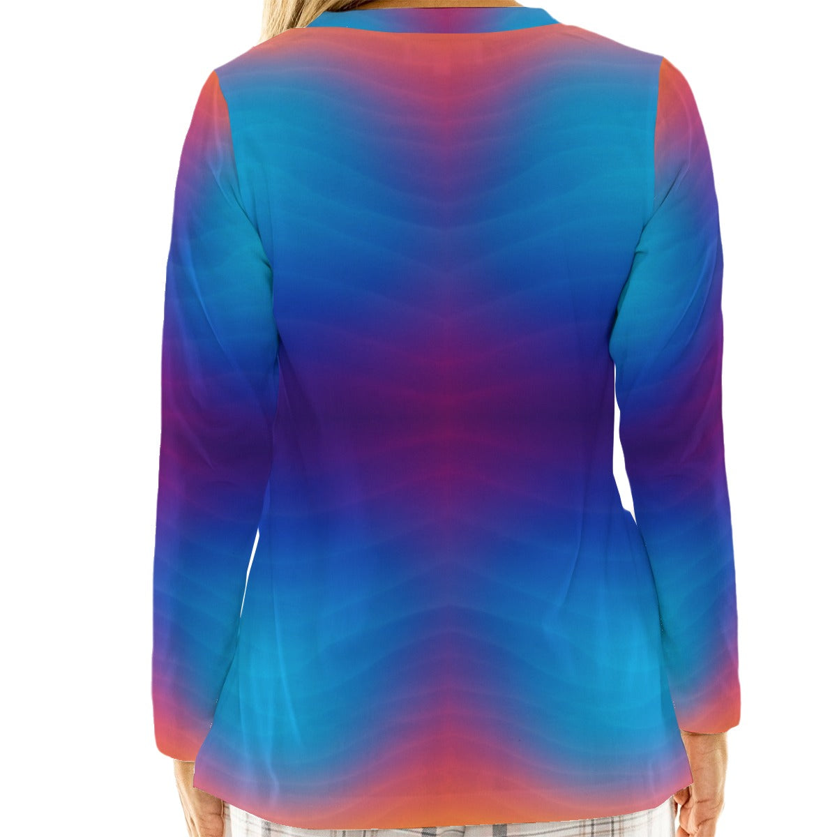 Women's Loose V-Neck T-Shirt With Long Sleeve