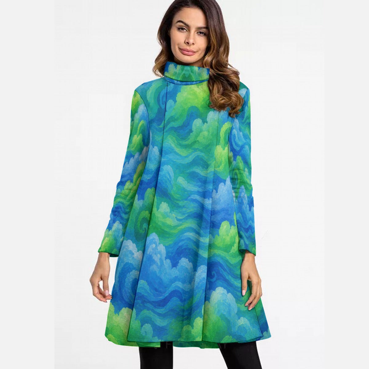 Women's High Neck Dress With Long Sleeve by O’Nimbus
