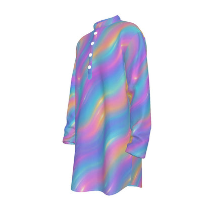 Men's Stand-up Collar Long Shirt