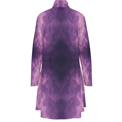 Women's High Neck Dress With Long Sleeve