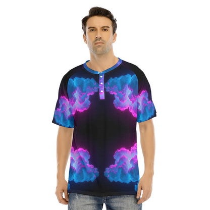 Men's Raglan Sleeve T-shirt With Button Closure