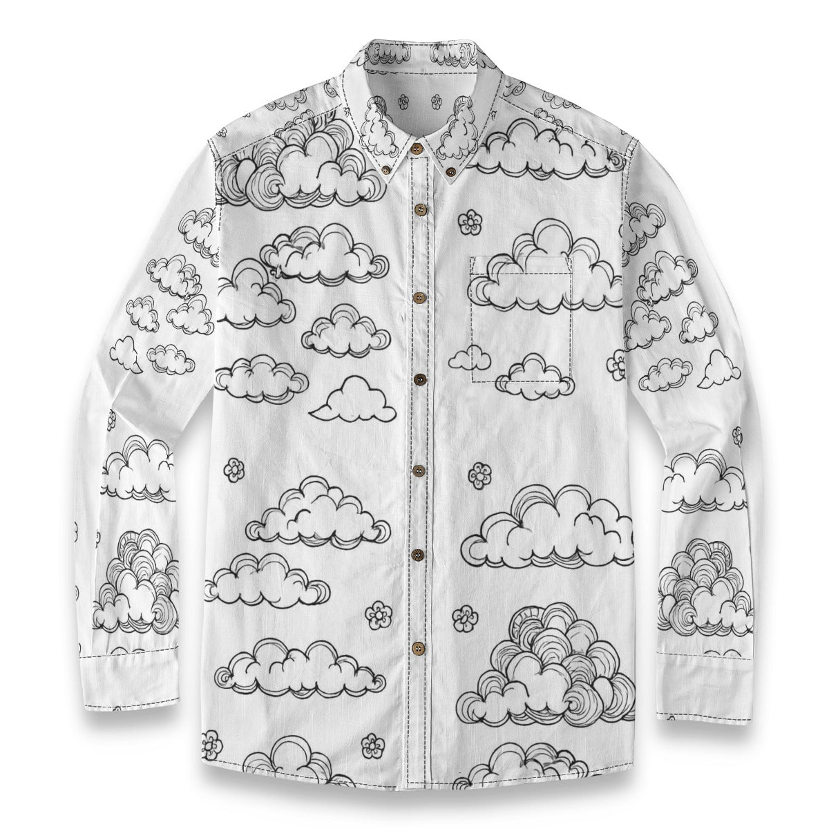 Men's Casual Lapel Long Sleeve Shirt|125GSM Cotton