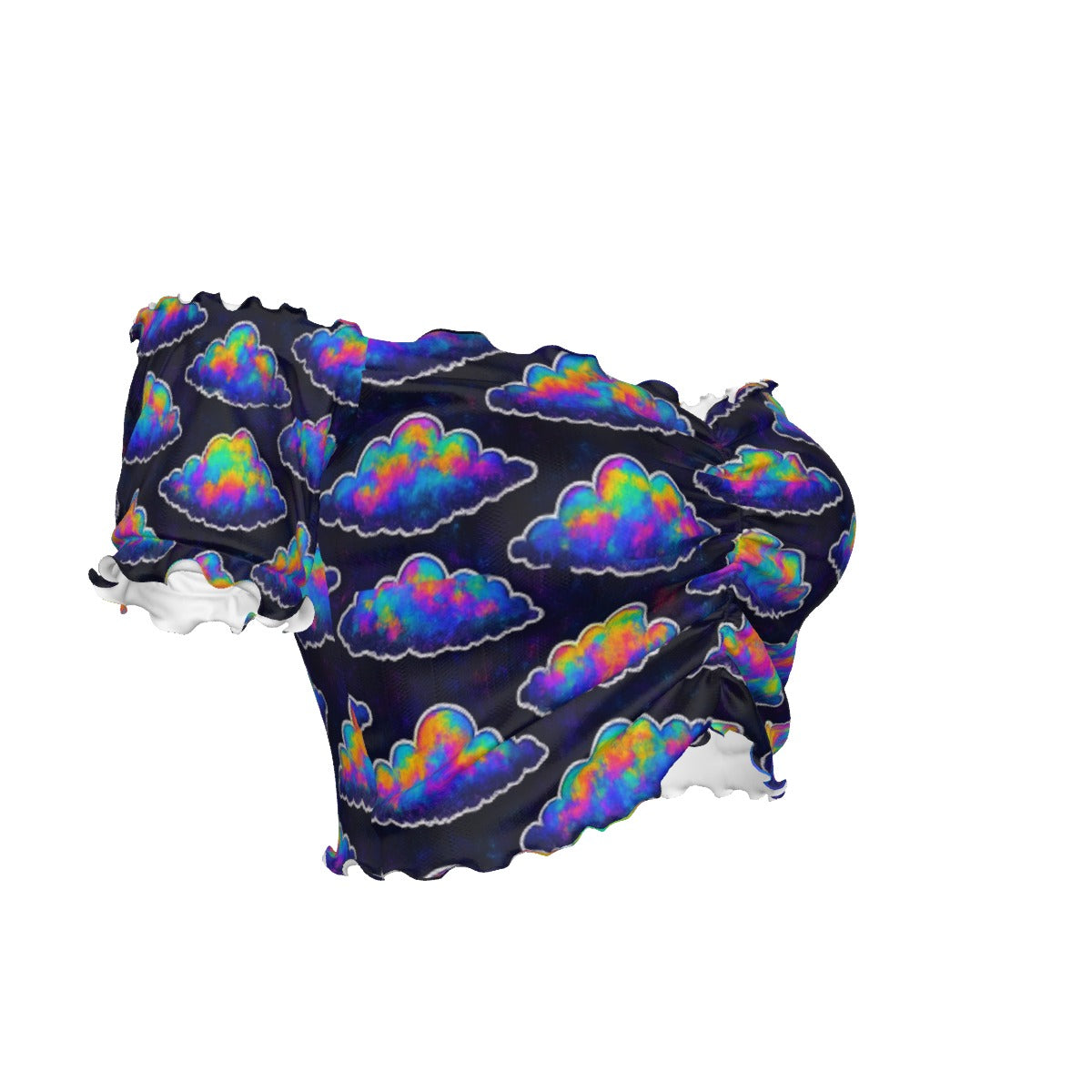 Women's One-shoulder Off-the-navel Short Sleeve T-shirt