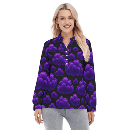 Women's Long Sleeve Blouse With Button Closure