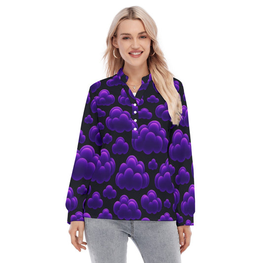 Women's Long Sleeve Blouse With Button Closure