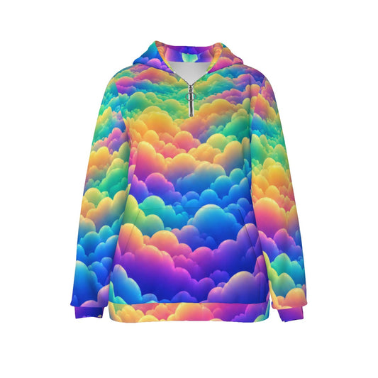Women's Borg Fleece Hoodie With Half Zip