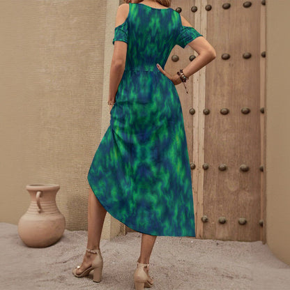 Women's V-neck Off-shoulder Dress