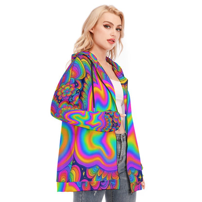 Women's Long Hoodie With Zipper Closure