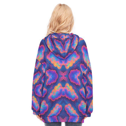 Women's Long Hoodie With Zipper Closure