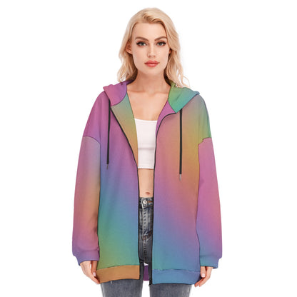 Women's Long Hoodie With Zipper Closure