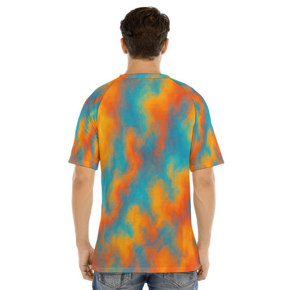 Men's Raglan Sleeve T-shirt With Button Closure