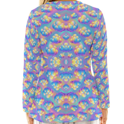 Women's Loose V-Neck T-Shirt With Long Sleeve