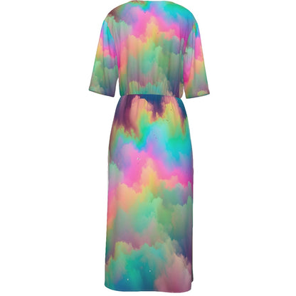 Women's Short Sleeve V-neck Dress