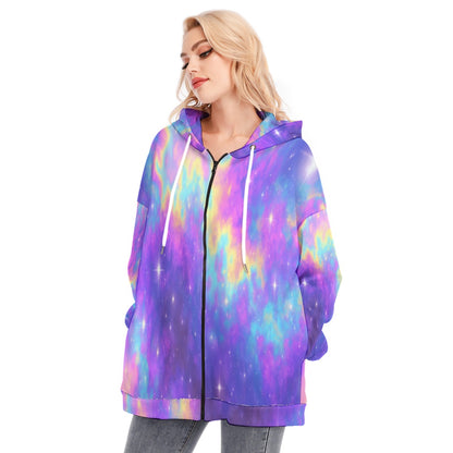 Women's Long Hoodie With Zipper Closure