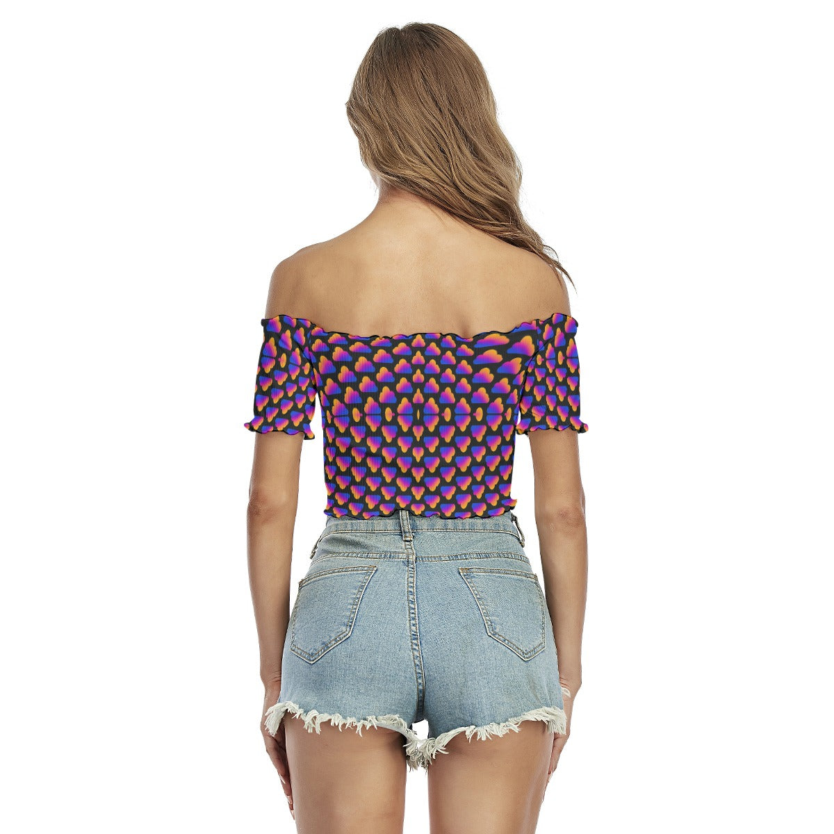 Women's One-shoulder Off-the-navel Short Sleeve T-shirt
