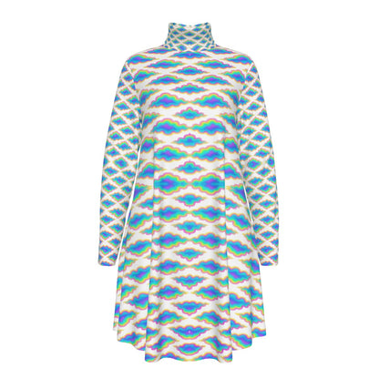 Women's High Neck Dress With Long Sleeve