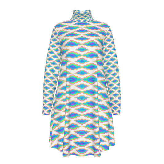 Women's High Neck Dress With Long Sleeve