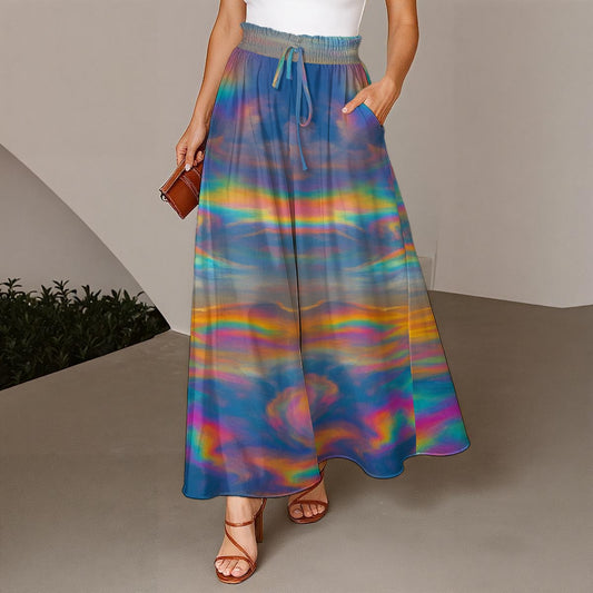 Women's Ruffled Wide-Leg Pants