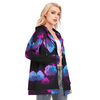 Women's Long Hoodie With Zipper Closure