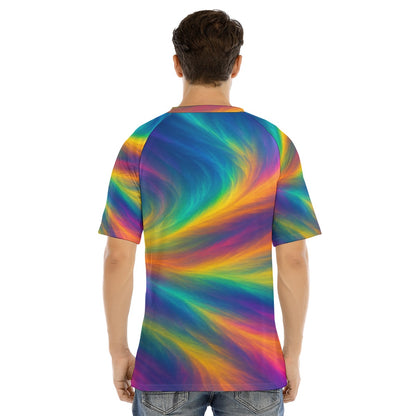 Men's Raglan Sleeve T-shirt With Button Closure