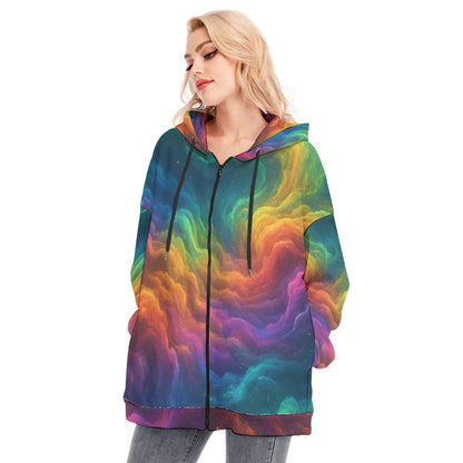 Women's Long Hoodie With Zipper Closure