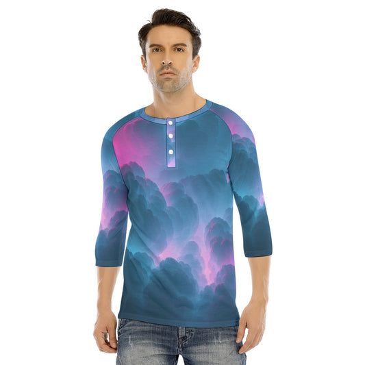 Men's Bracelet Sleeve T-shirt With Button Closure - view 1