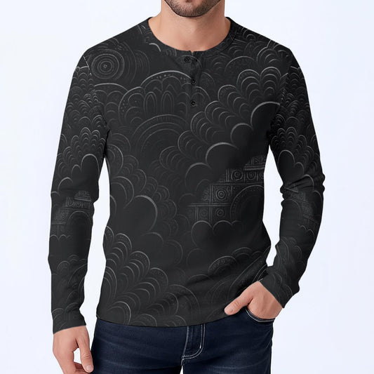 Men's Classic Long-Sleeve Henley Shirt