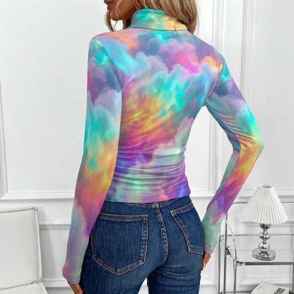 Women's Women's High-Neck Top With Long Sleeve