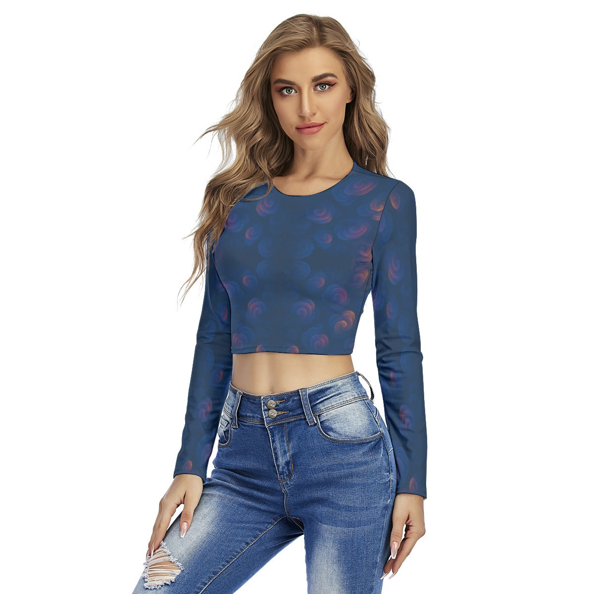 Women's Round Neck Crop Top T-Shirt