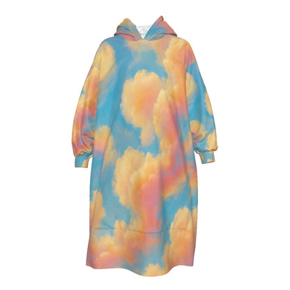 Unisex Kid's Sherpa Fleece Mid-Length Hoodie Blanket