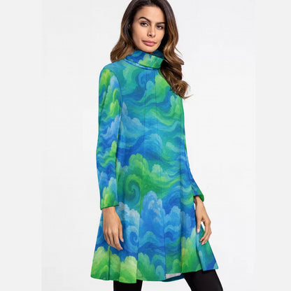 Women's High Neck Dress With Long Sleeve by O’Nimbus – view 2