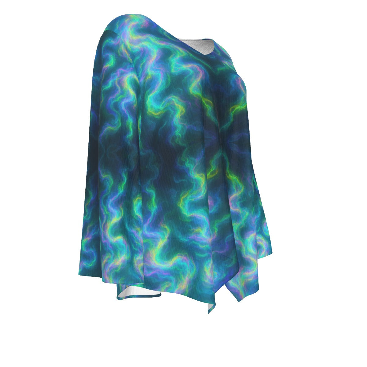 Women's V-neck T-shirt With Irregular Hem