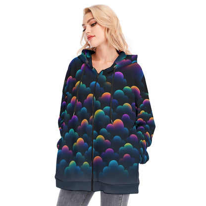Women's Long Hoodie With Zipper Closure