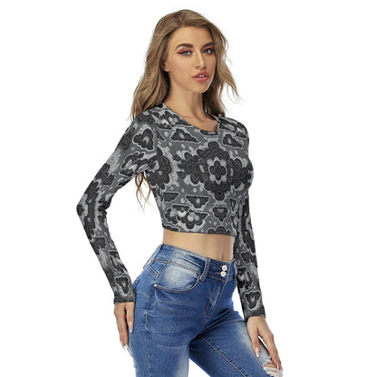 Women's Round Neck Crop Top T-Shirt